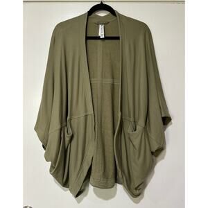 Athleta Women's Oversized Olive Green Jacket Size Small EUC Cocoon Cardigan